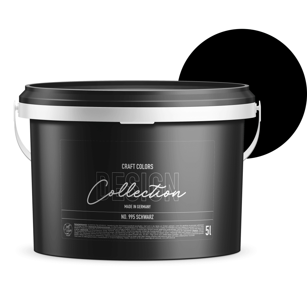 5L Wandfarbe edelmatt schwarz No. 995 Design Collection - Craft Colors