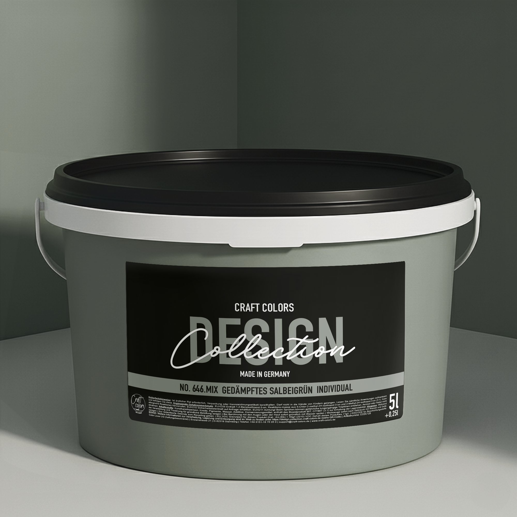 Muurverf gedempt saliegroen / grijsgroen nr. 646.mix DC Individual