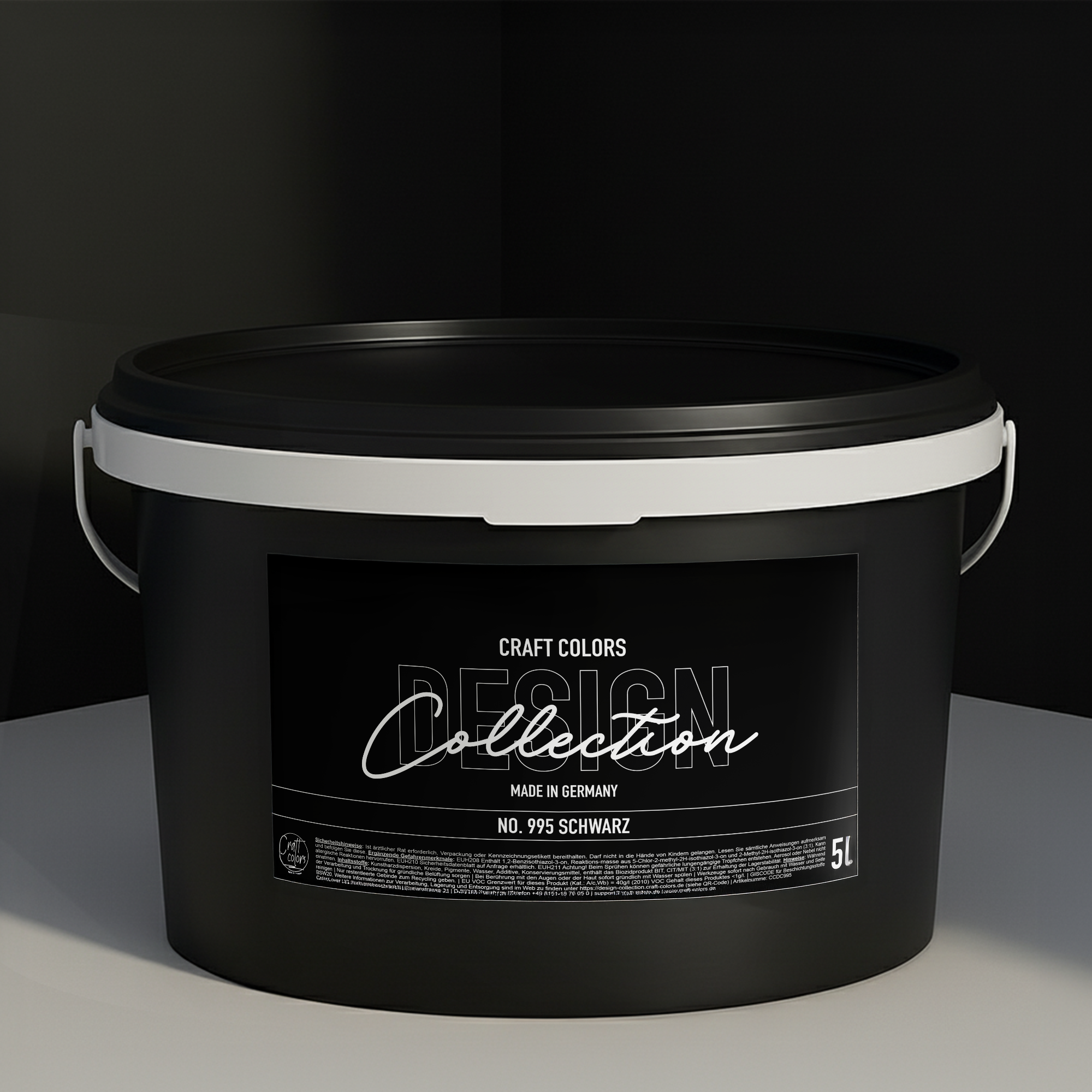 Wandfarbe schwarz tief Craft Colors Design Collection Tiefschwarz Peinture murale noire